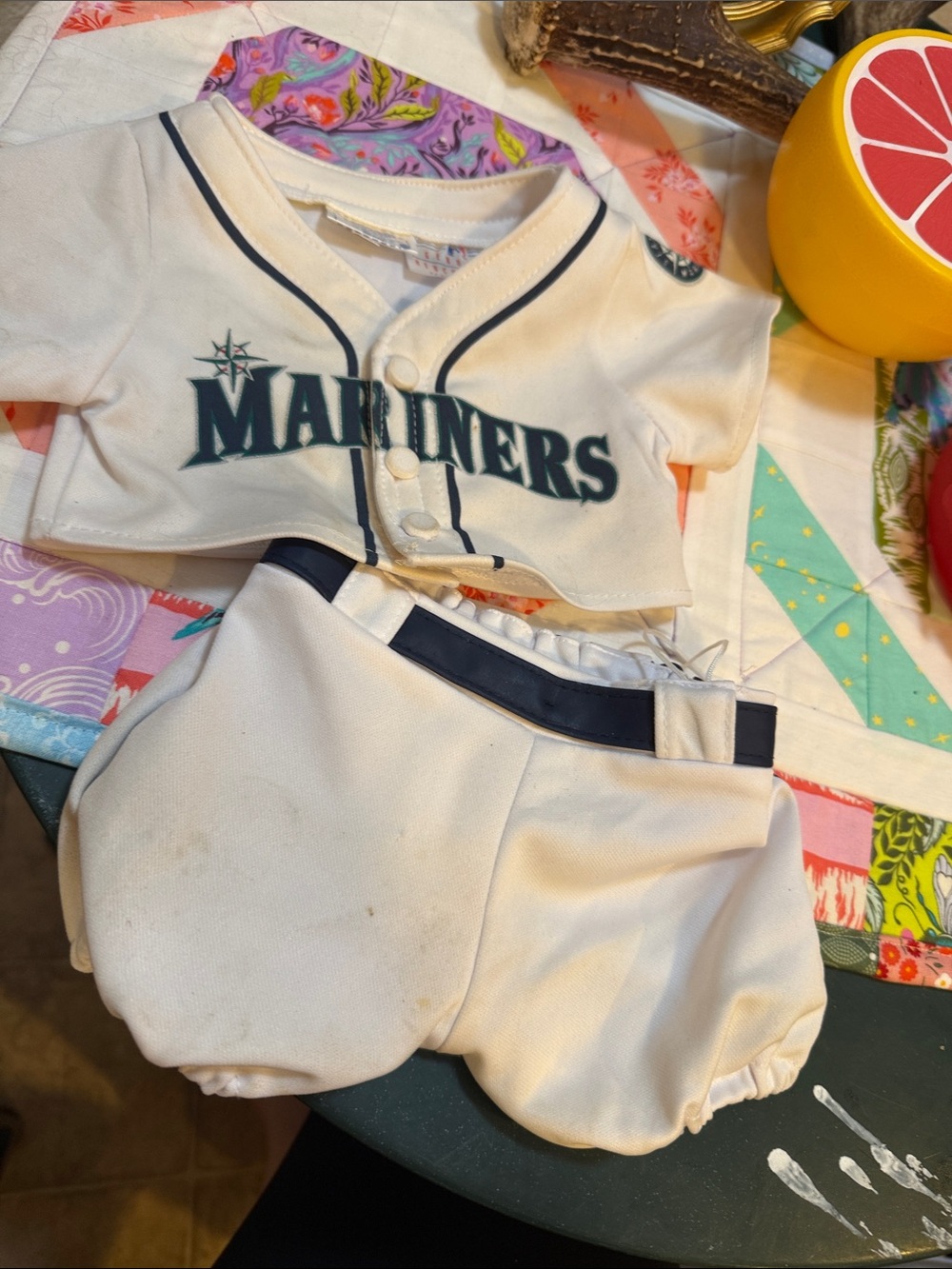Build a bear Seattle Mariners Baseball Outfit - White with Navy